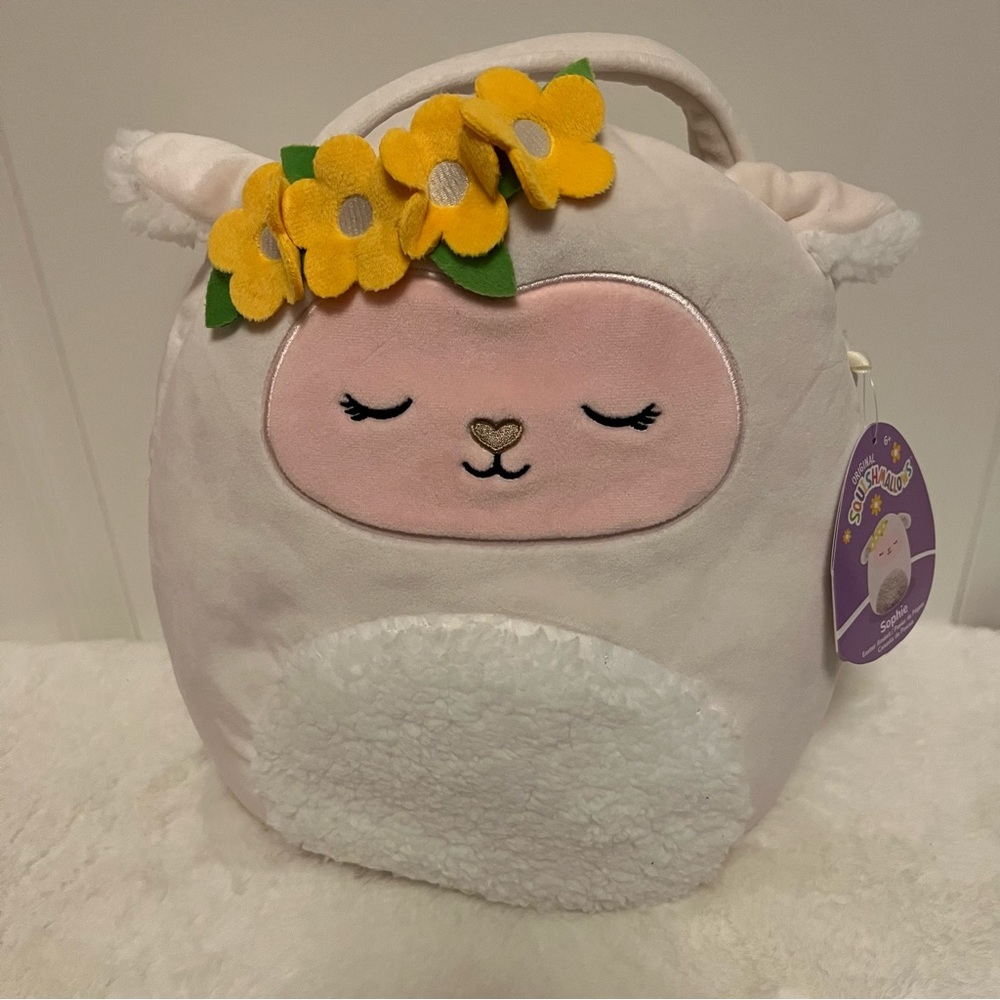 Squishmallow Sophie Sheep 🐑 , Easter Basket 🐰🐣, Yellow Flowers 🌸, 12” New